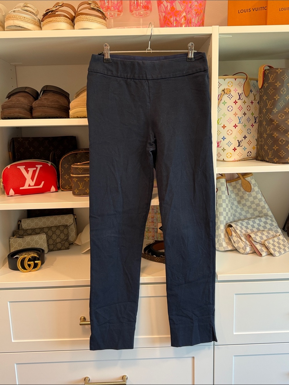 Lilly Pulitzer Navy Straight Leg Pants Merrin True Navy Pull On